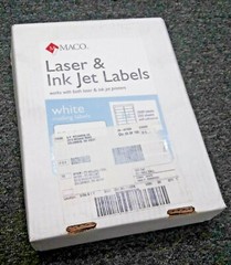 3,500 Count MACO ML-1400B (1⅓ × 4) White Address Labels – Laser & InkJet – New