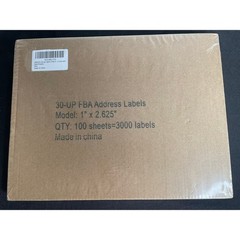 SJPACK 30-up FBA Address Labels 3000 Count 1×2.625 Laser Inkjet 100 Sheets White