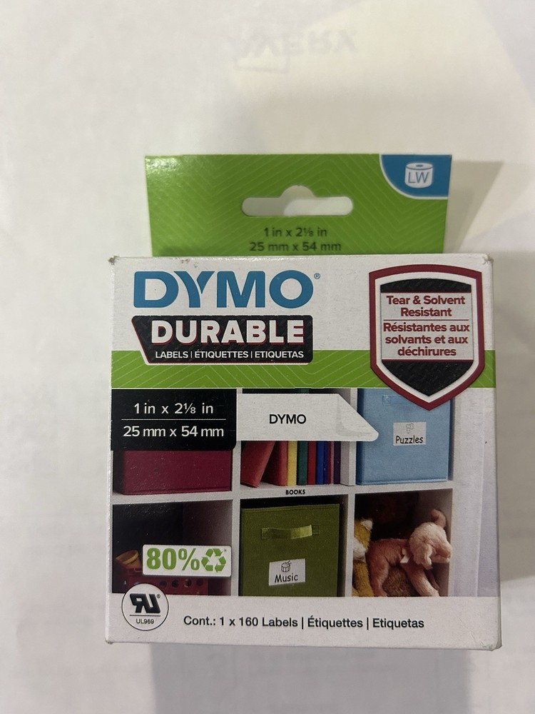 DYMO LabelWriter Labels 1” x 2 1/8” Heavy Duty Scratch Resistant 160 Pack