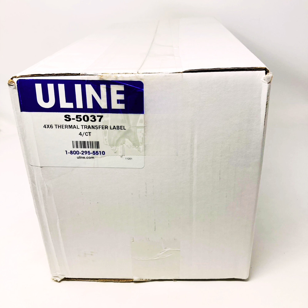 ULINE S-5037 4×6″ Case 4 Rolls 4000 Labels Industrial Thermal Transfer Label NEW