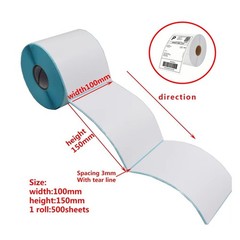 4×6″ Direct Thermal Shipping Labels Self-Adhesive Paper,500 Per Roll