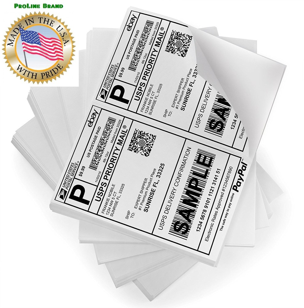 2000 8.5×5.5 Premium Shipping Labels Half Sheet Self Adhesive USPS UPS FedEx USA