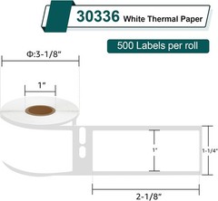 6Rolls 1” X 2 1/8” Multipurpose Labels 30336 500P/R Compatible For Dymo LW 330