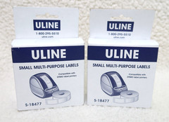 Uline Mini Printer Labels – White Paper, 1 x 1 1⁄2″ S-18477-2 packs