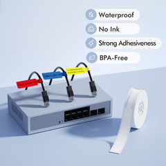 White Cable Labels Maker Tape for D11/D110/D101 Label Maker, 0.49” X 4.29”(12.