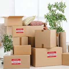 Self Adhesive Fragile Label for Shipping, Handle with Care Caution, 500Pcs 1Roll