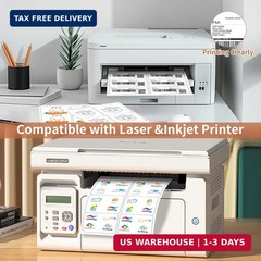 3 1/3″ x 4″ (25 Sheets) Address Labels, Labels Sticker Paper for Laser/Ink Jet P