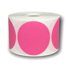 Zebra / Rollo 1.75″ Direct Thermal Pink Round Labels 1″ Core 8 RLS of 800 EA