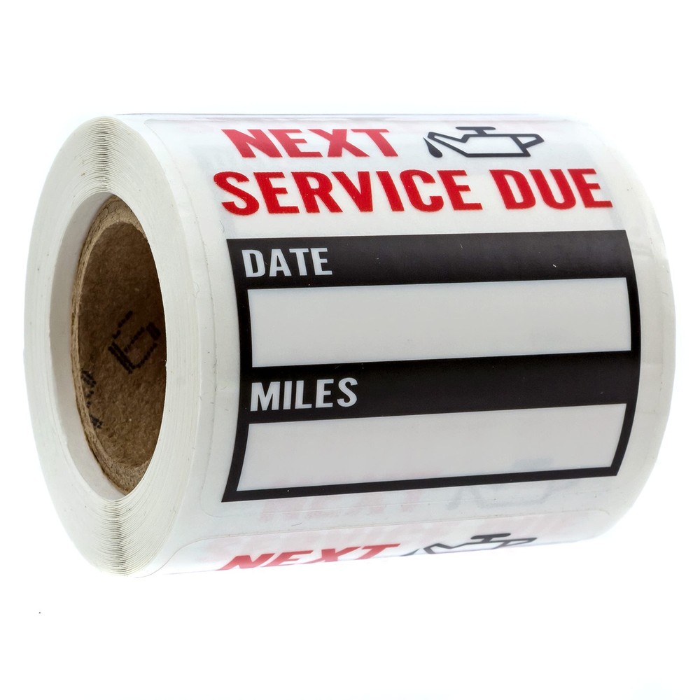Clear Window Oil Change Stickers – 250 Automotive Service Labels 2″x2″ USA Made
