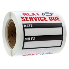 Clear Window Oil Change Stickers – 250 Automotive Service Labels 2″x2″ USA Made