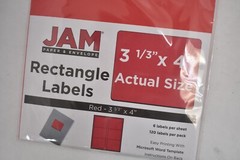 JAM! Paper & Envelope Rectangle Labels 3-1/3′ x 4″ 120 Labels Set 20 Sheets