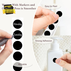 1/2 Inch round Color Coding Labels (500 Black Dots) – Self-Adhesive Dot Stickers
