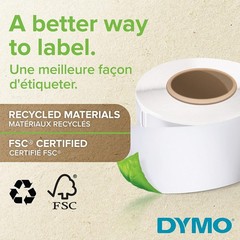 LW Durable Labels for LabelWriter Label Printers White Poly 1″ x 2-1/8″ 1 Roll