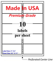 1000 Premium Blank Shipping Labels-2″ X 4″-Made in USA-Self Adhesive-8.5 x 11
