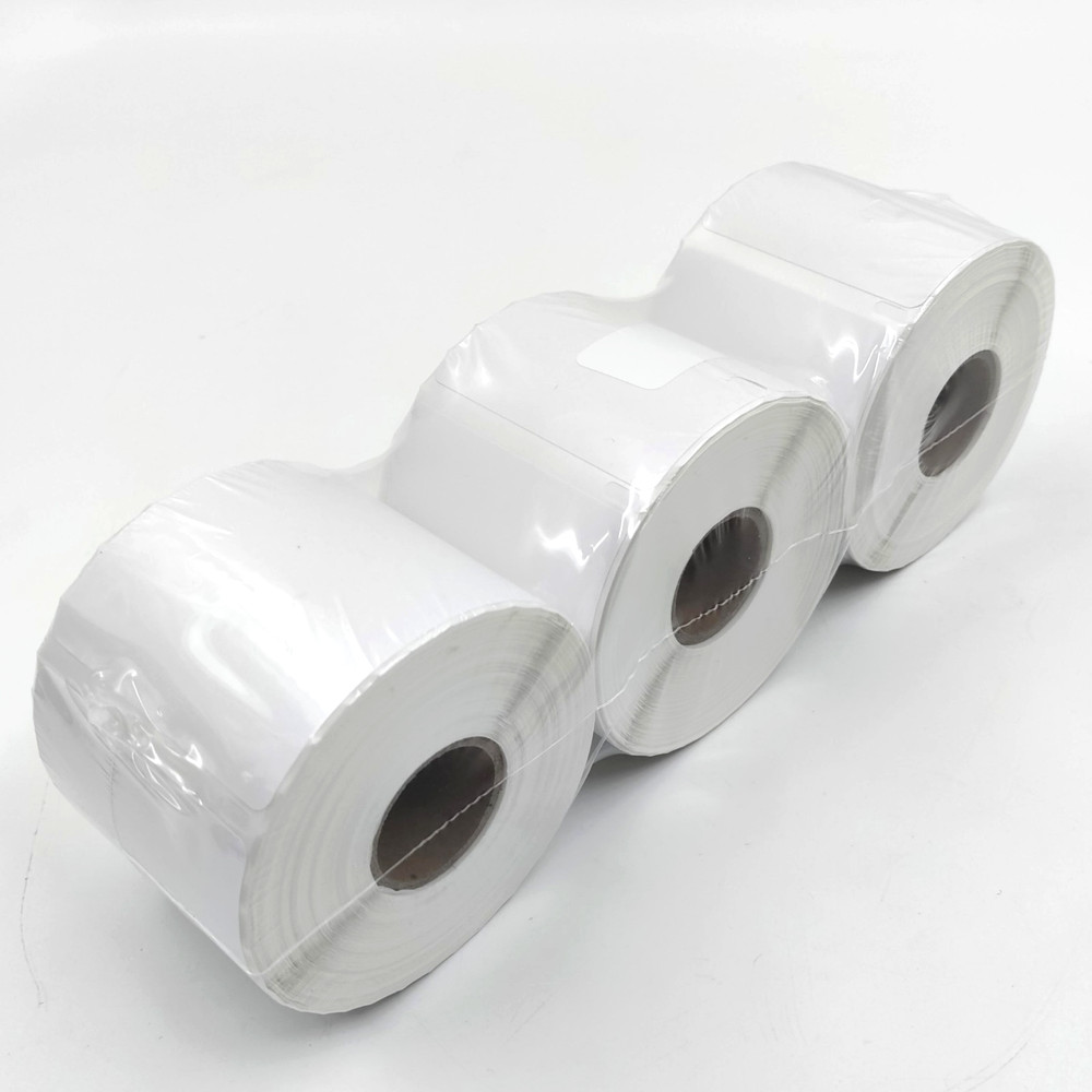 Zebra Rollo 4×2.5″ (4″x2-1/2″) Direct Thermal Adhesive Labels 1″ Core, 3 Rolls