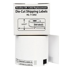 Non-OEM Fits BROTHER DK-1202 REMOVABLE Labels (2-3/7 x 4) – (50) Rolls of 300