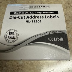 Non-OEM Fits BROTHER DK-1201 Labels (1-1/7″ x 3-1/2″) – (1) Roll of 400