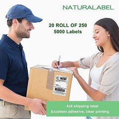 5000 PCS 4″ x 6″ Direct Thermal Shipping Labels – Perforated, Compatible with Ro