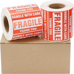2 Rolls, 1000 Labels] 2″ x 3″ Fragile Stickers Handle with Care Warning Packi…