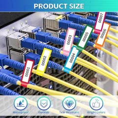 360PCS Cable Labels 12 Colors Waterproof Cable Tags Wire Cord Label for Elect…