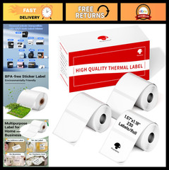 3 Rolls Thermal Labels 1.57″x1.18″ Self-Adhesive Name Labels for Kids & School