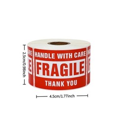 Fragile Stickers 1 Roll 250 2×3 Fragile Label Sticker Handle With Care Mailing