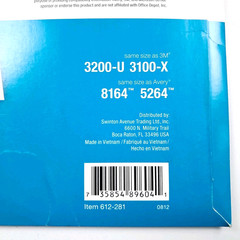 *24 Sheets* 3 1/3″ x 4″ White Shipping Labels for Inkjet/Laser Office Depot
