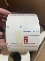 12 Rolls(580roll)DL-1265 Safe Handling UPC Barcode Direct Thermal Label 60 X80mm