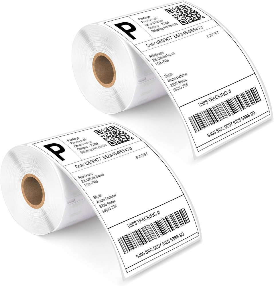 4X6 Thermal Labels Compatible with DYMO 4XL Labelwriter 1744907, 2 Rol