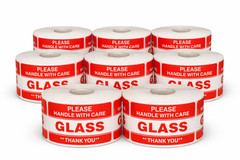 2×3 Please Glass Thank You Labels Fragile Shipping Stickers 500/RL, 1-40 Rolls