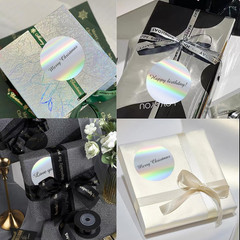 3″ Holographic Direct Thermal Label Stickers, round Printable Rainbow Glitter