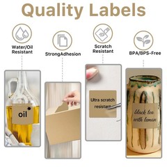 Square Thermal Label Sticker, 2″x2″ Self-Adhesive Square Direct Thermal Label…