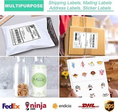 200 Shipping Labels 8.5″×5.5″ Half Sheet 2 Per Sheet Self Adhesive Blank Labels