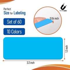 Dry Erase Magnetic Labels 60 Pcs Colorful Magnets – 3.2×1.2inches, Best for C…