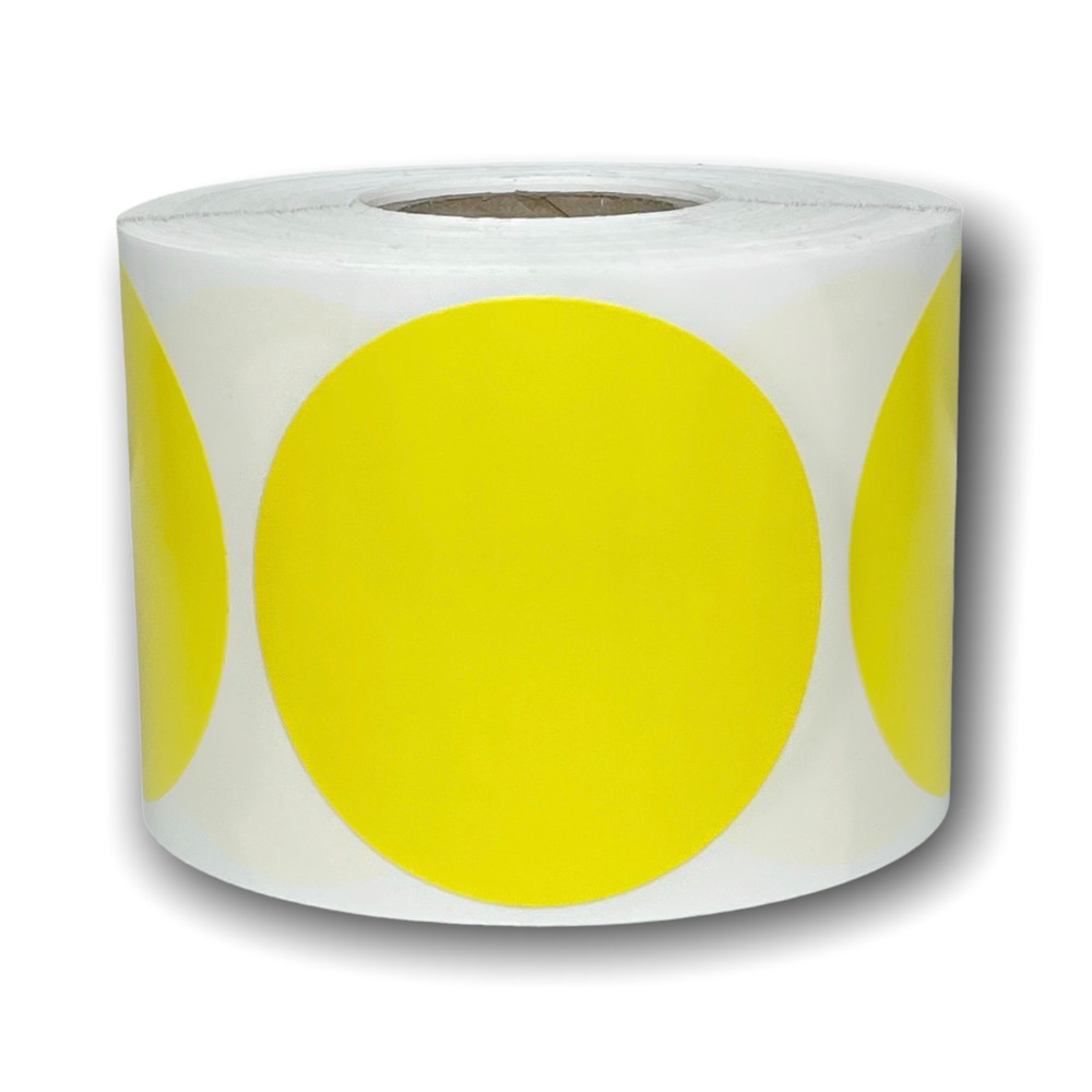Zebra / Rollo 1.75″ Direct Thermal Yellow Round Labels 1″ Core 1 RL of 800