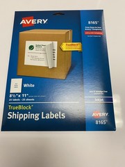 AVERY 8165 Full-Sheet TrueBlock Shipping Labels, 8 1/2″ x 11″ White, Inkjet