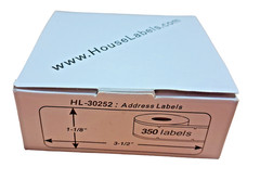 HouseLabels HL-30252 Direct Thermal Address Labels 1-1/8″ x 3-1/2″ 350/Roll New