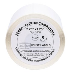 ZEBRA 2.25 x 1.25 POLYPROPYLENE WATERPROOF Thermal Labels – (28) Rolls of 1000