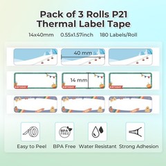 Genuine P21 Label Maker Tape, Adapted Label Print Paper, 14x40mm 0.55inx1.57i…