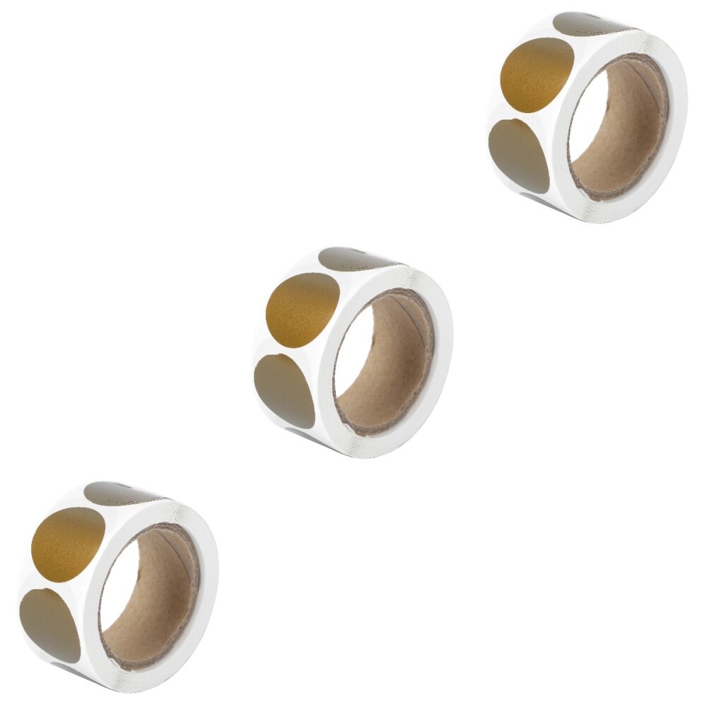 3 Rolls Golden Stickers for Envelopes Seal Package Label Gift Gifts