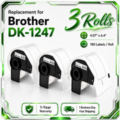 3Rolls DK-1247 Shipping Labels 4.07 x 6.4 in Use for Brother QL-1100 QL-1110NWB