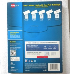 AVERY 5161 WHITE ADHESIVE 2000 LASER EASY PEEL JAM FREE ADDRESS LABELS 4″X1″ NEW
