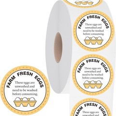 Farm Fresh Eggs Labels, 2 Inch Round Egg Stickers Self Adhesive Egg Packaging…