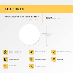 3x 1200 Round White Paper Label 1/2″ DK-1219 for Brother, with Cartridge Frames