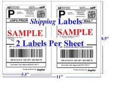 1400 Wing Office Shipping Labels Blank Self Adhesive Half Sheet 5.5 x 8.5 USPS
