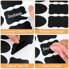 273 Pcs Labels for Jars, Waterproof Reusable Chalkboard Labels | for Food