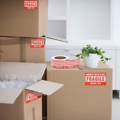 3″x5″ Fragile Stickers Handle with Care Warning Shipping Mailing Labels 500/Roll