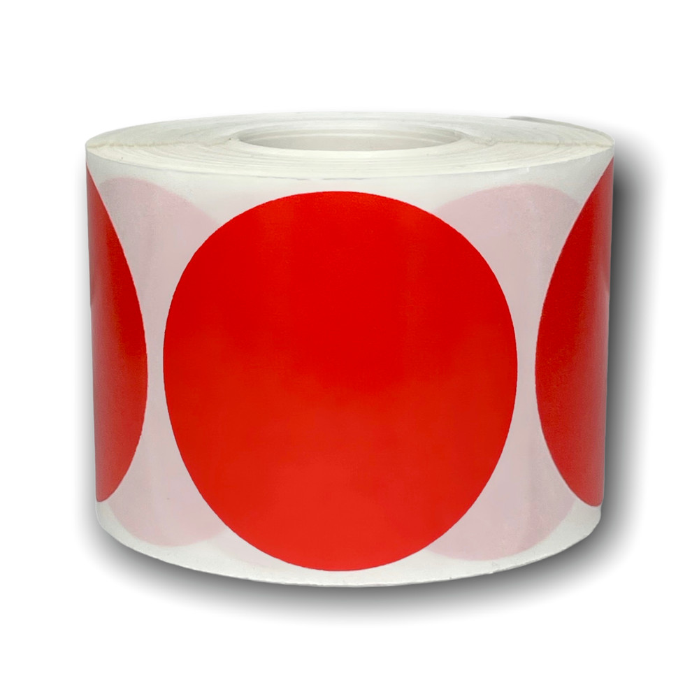 Red Direct Thermal Labels | Zebra, Rollo & Munbyn Compt. | 2.5″ Round, 4 Rolls