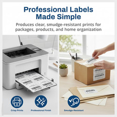 Printable Matte White Shipping Labels Stickers – 4″x3.33″ Laser/Inkjet Compatibl