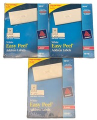 Avery 5810 Laser White Easy Peel Address Labels 3600 Labels 1” X 2 5/8”